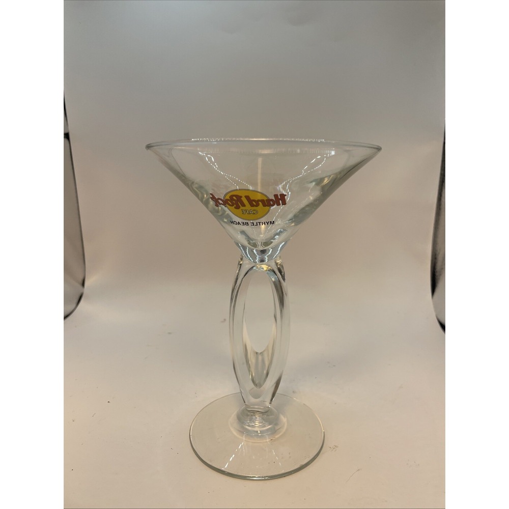 Hard Rock Cafe ~ Cancun Double Stem Martini Glasses Preowned